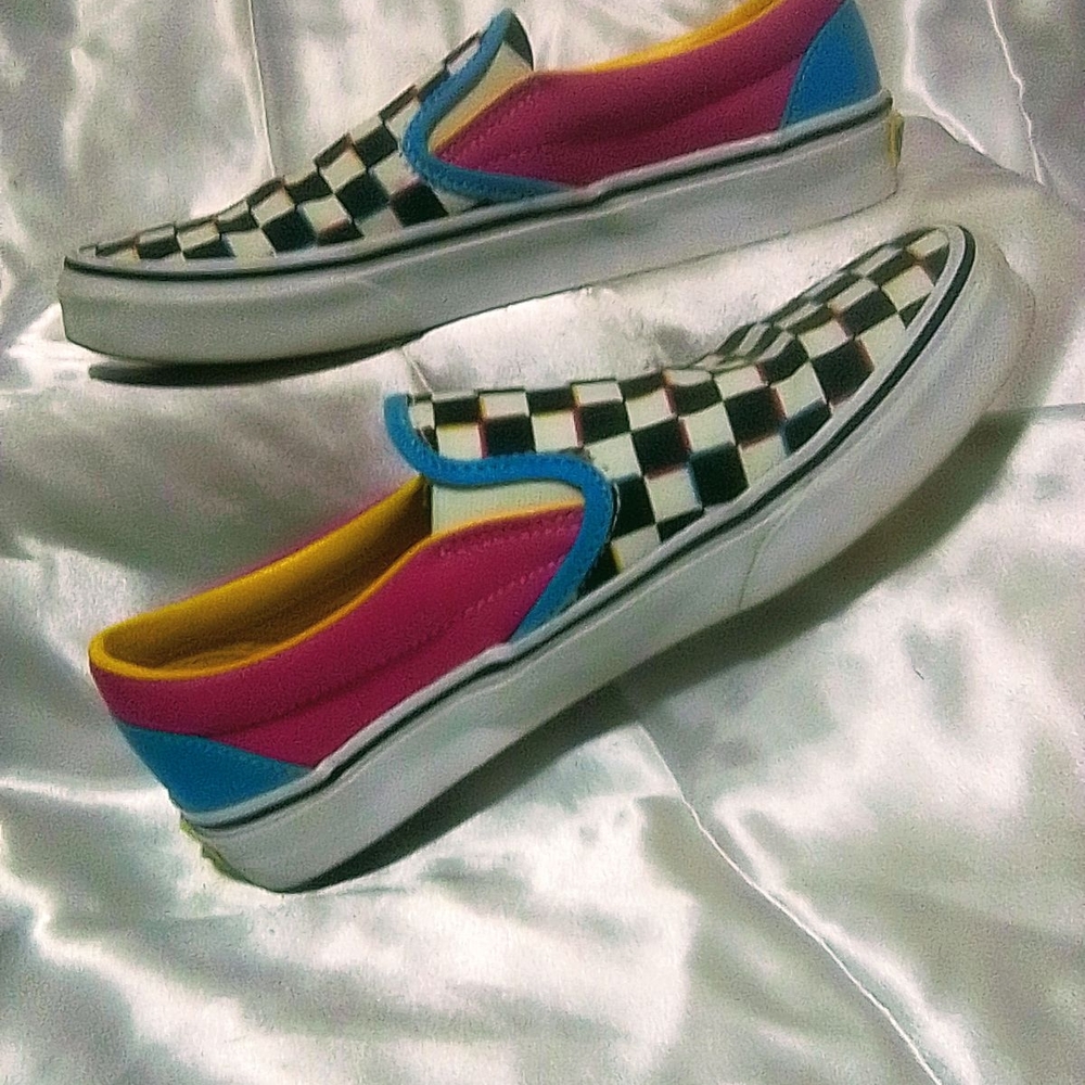 Colorful Checkered Slip-On Sneakers